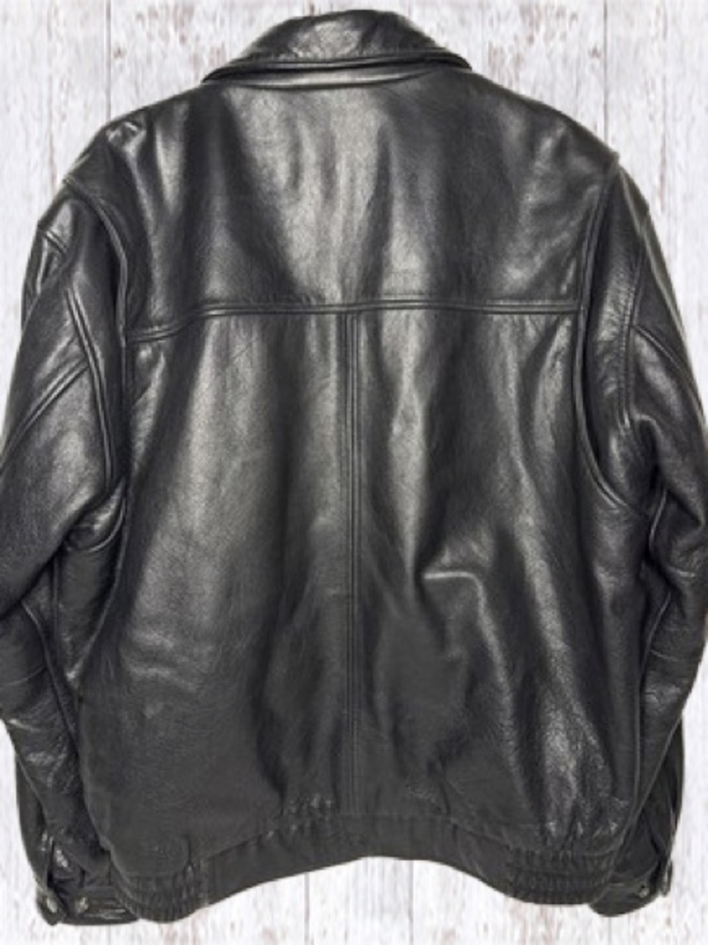 Boston Outfitters Black Leather Bomber Jacket XXL - Picture 7 of 14